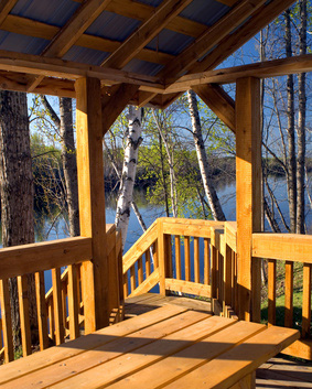 Cedar timbers deck