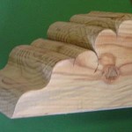 Large wood corbel close up