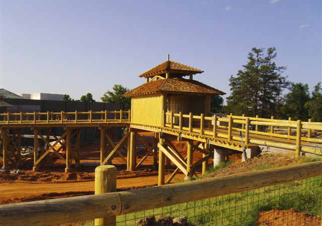 Gun barrel pilings at an Oklahoma elephant zoo