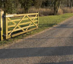 Country lane with custom gate