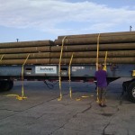 Gun Barrel Pilings on truck, ready to be shipped out.