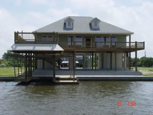 Custom home with dock