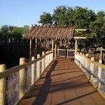 Round pilings and lumber at Abilene Zoo walkway