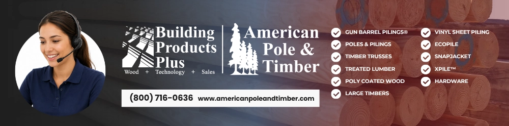 Contact American Pole & Timber for pilings, timber trusses, treated lumber, and marine construction materials, (800) 716-0636