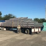 Ecopiling pilings on truck