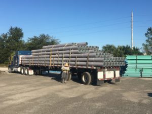 EcoPile pilings on truck