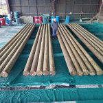 Gun Barrel Pilings 10in x 30ft Ready for polymer coating.