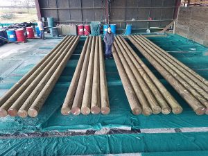gun barrel piling 10in x 30ft Ready for Poly coating