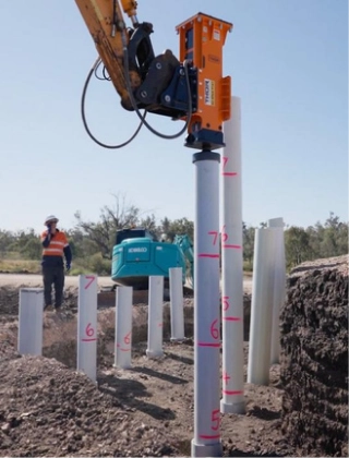 XPile FRP composite piling with HDPE sleeve for Gulf Coast dock construction
